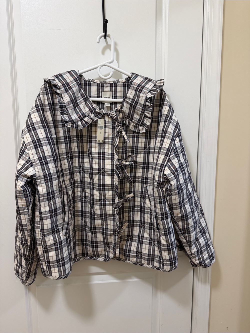 NWT Hazel quilted plaid jacket by Maeve